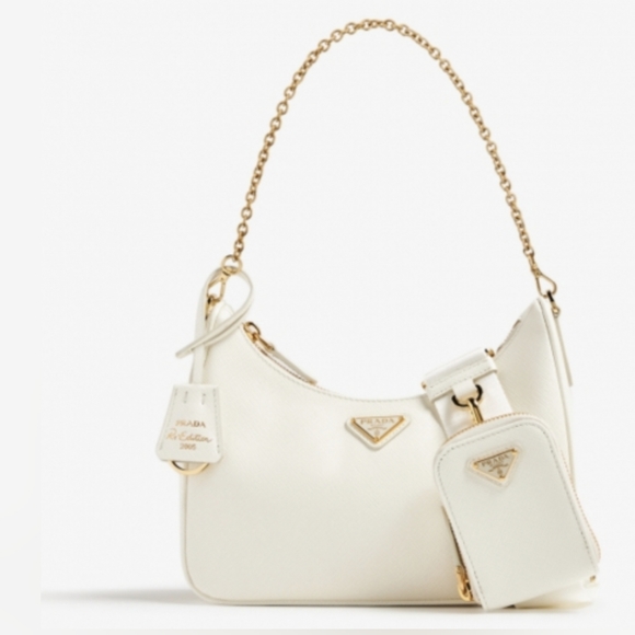 Authentic Prada Re-Edition 2005 Saffiano Leather Bag in White - Picture 6 of 16